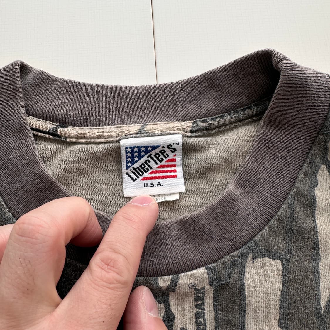 90s LiberTees 카모 티셔츠 XL 리얼트리 MADE IN USA 상품이미지3