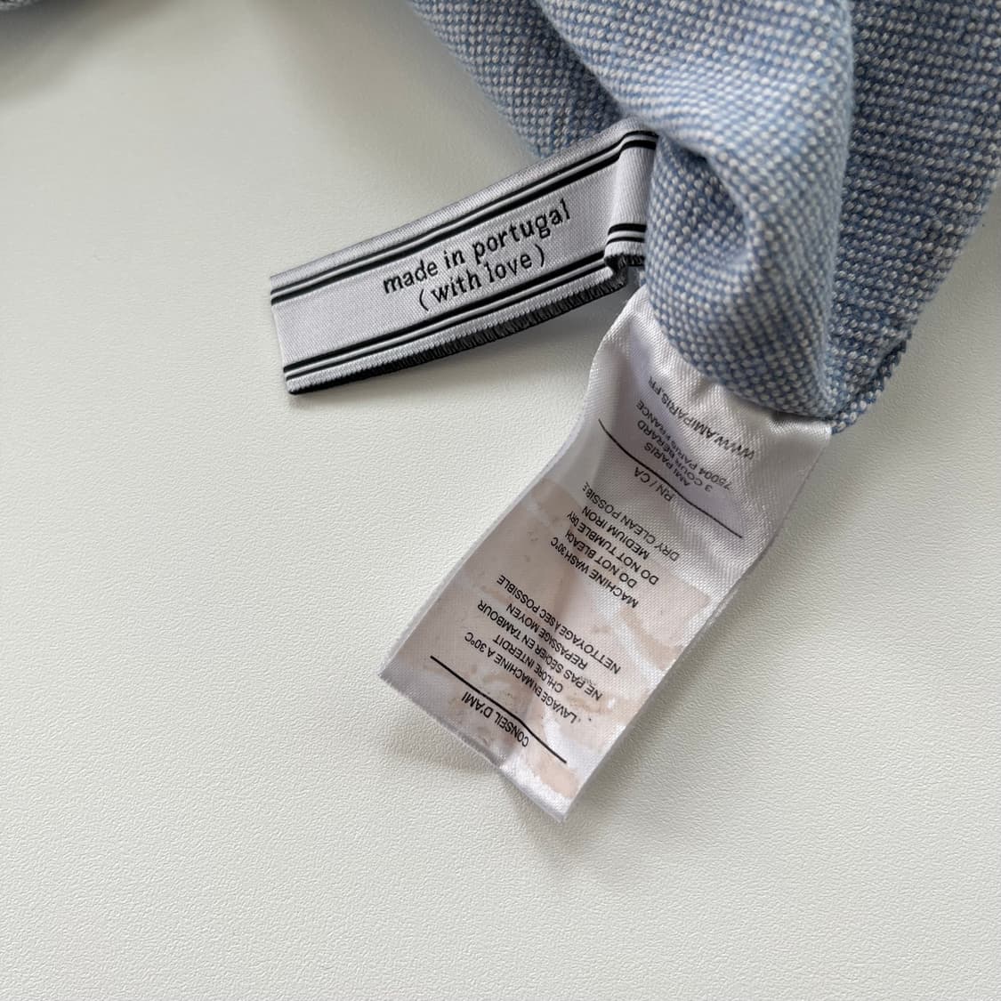 아미 A로고 스카이블루 옥스퍼드 코튼 셔츠 상품이미지10