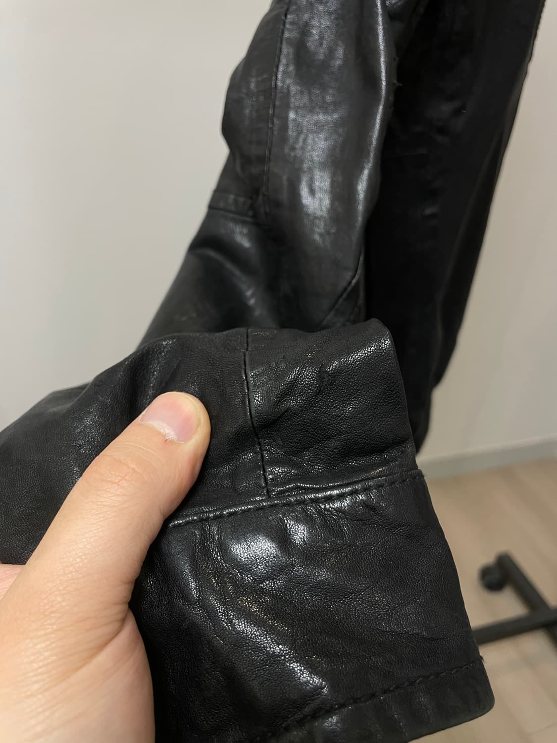 (100) 양가죽 봄버 블루종 레더 자켓 상품이미지8