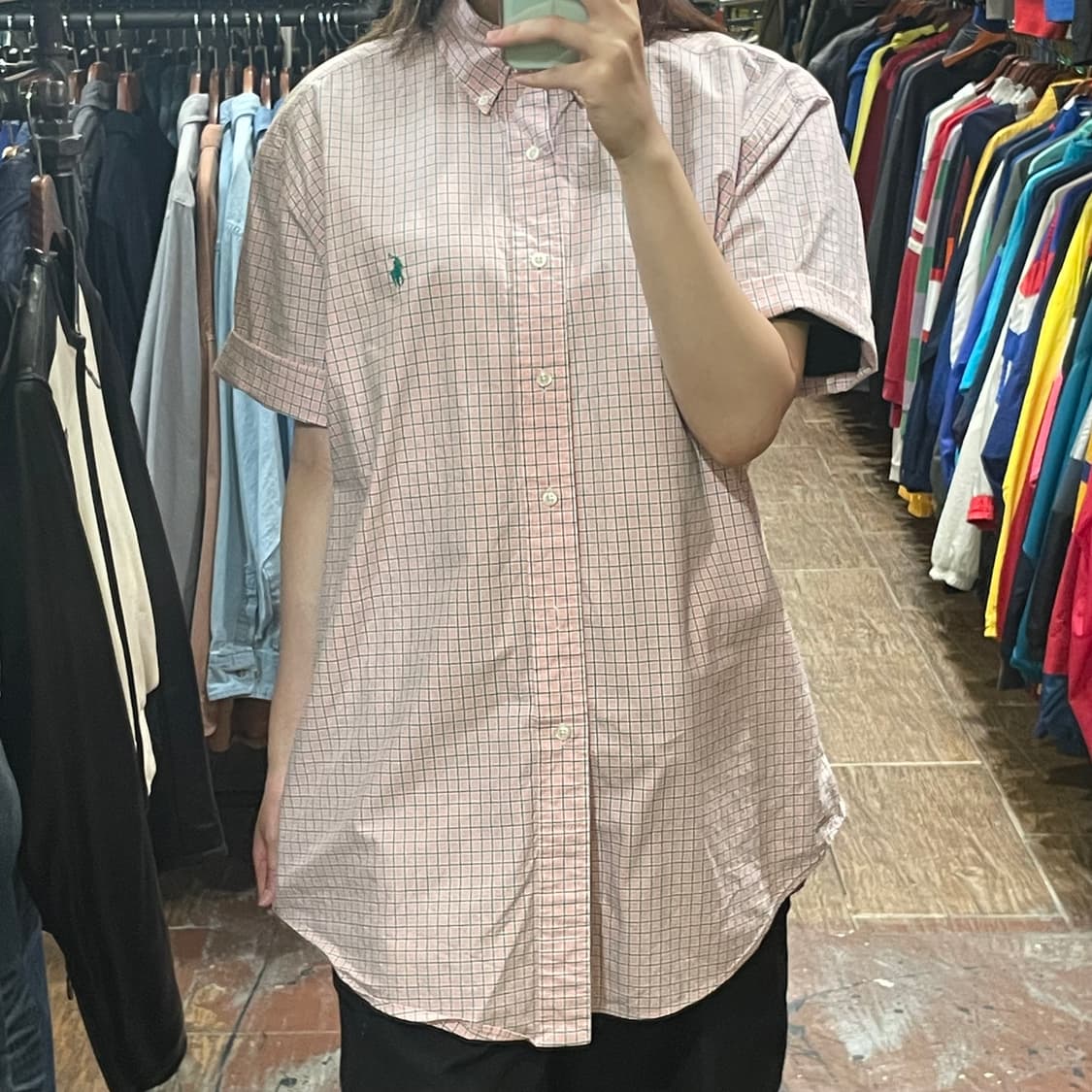 [HI] 폴로 반팔셔츠 핑크 체크 상품이미지4