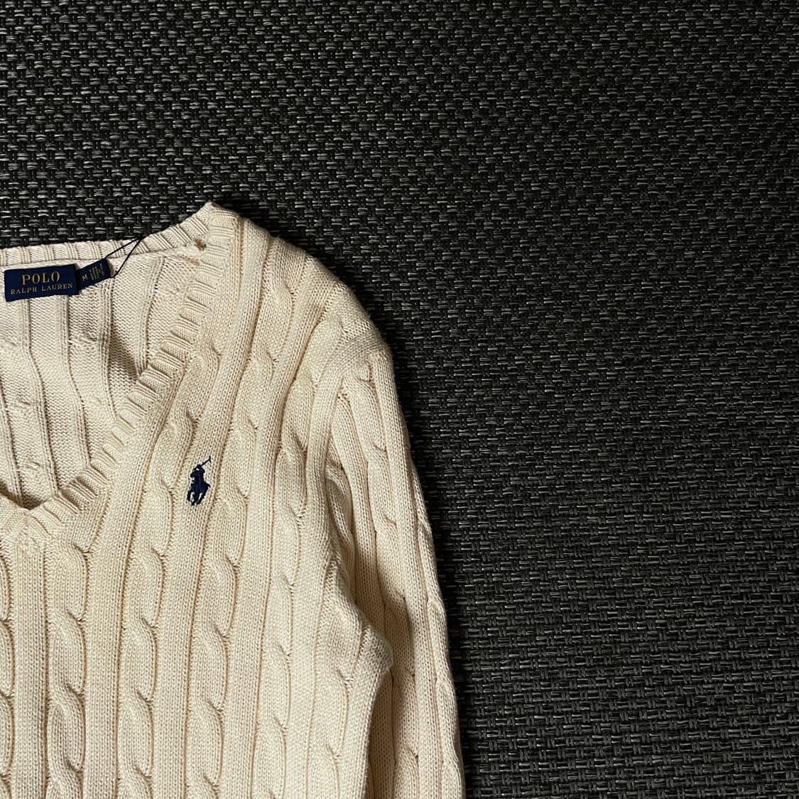 폴로랄프로렌 네이비포니 크림 케이블 니트 M 상품이미지3