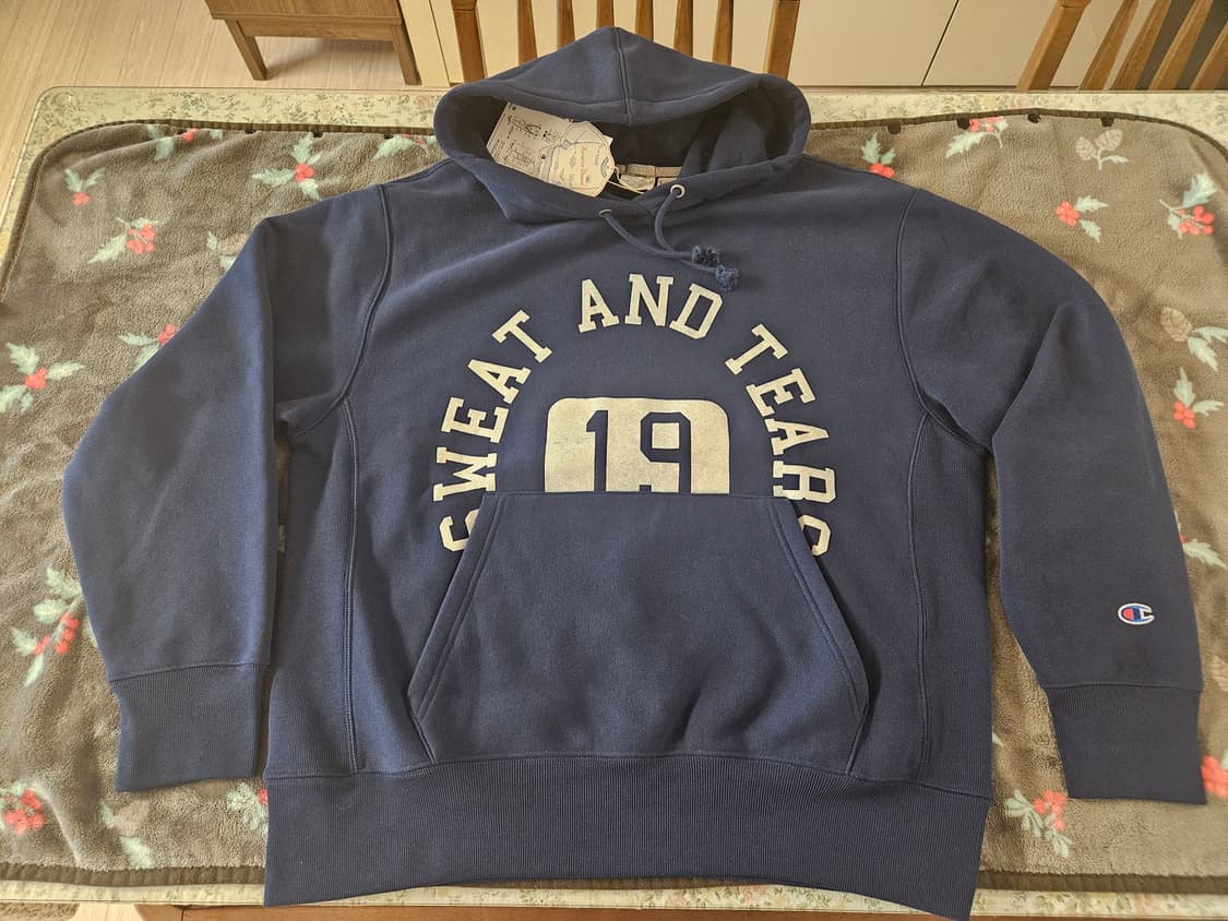 [해외M]챔피온 리버스위브 필드오브플레이 로즈볼 기념 후드 기모 네이비 상품이미지5