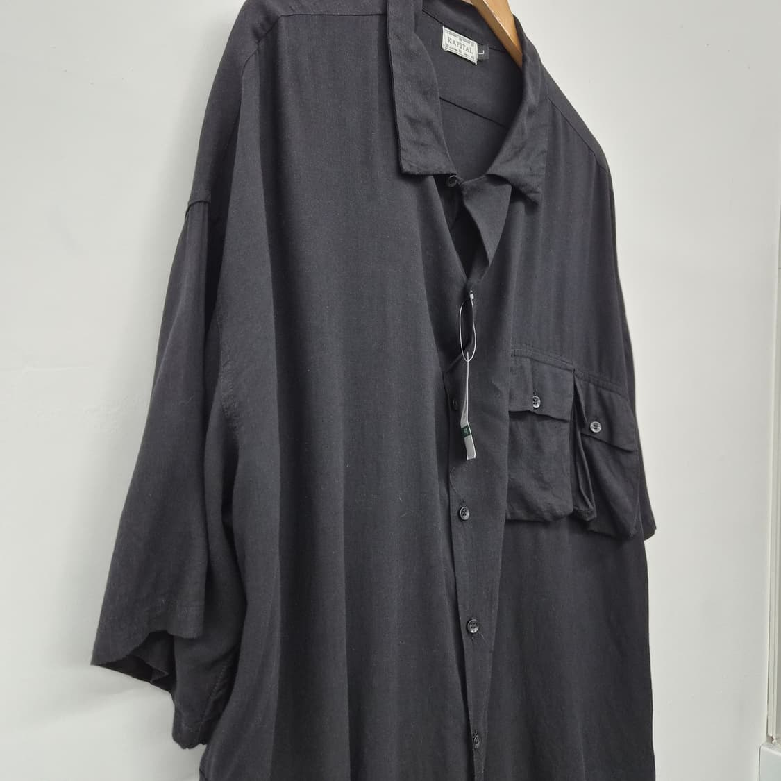 캐피탈 포켓 반팔 셔츠 블랙 남성 L 상품이미지2