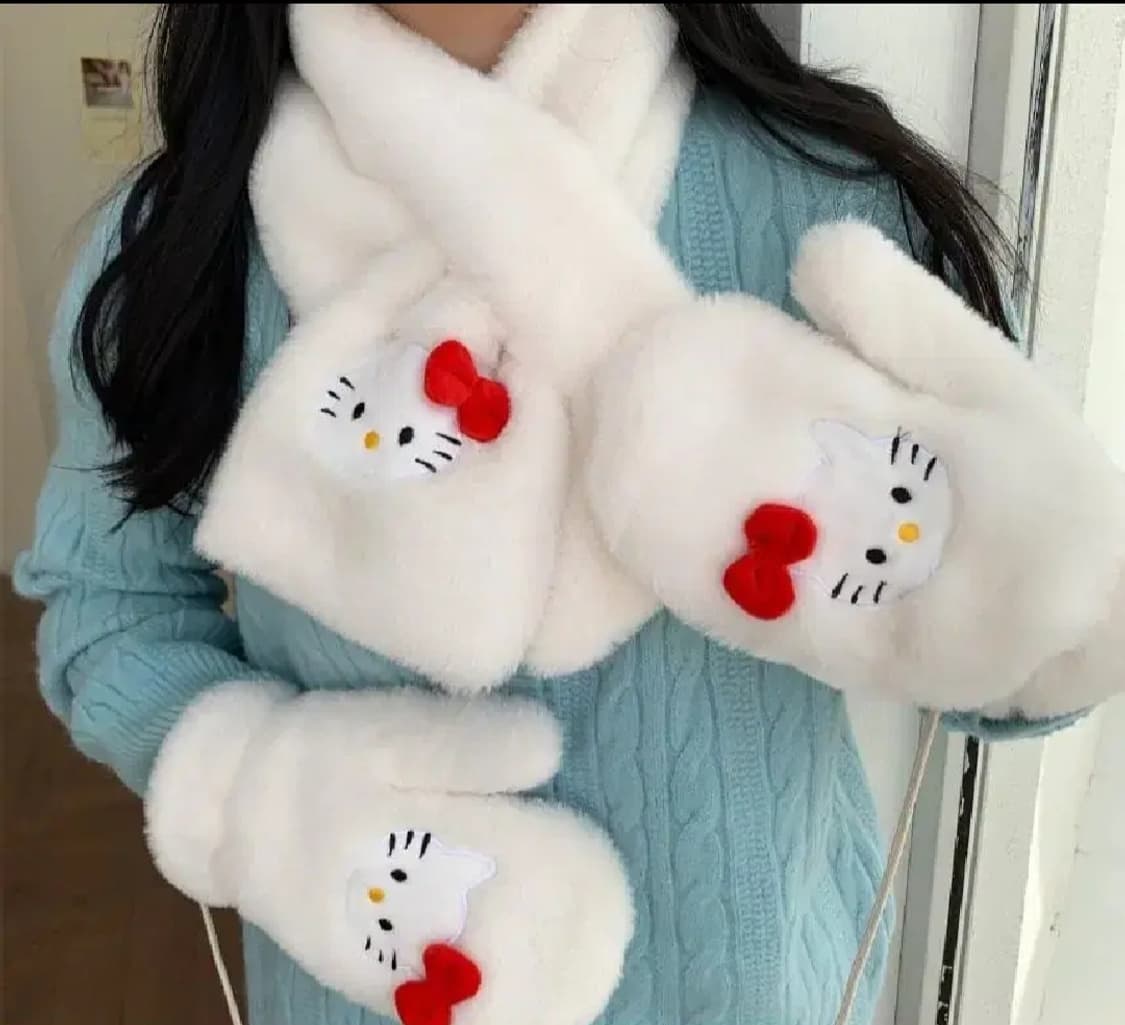 헬로키티머플러y2k히메갸루핀터깔목도리스카프캐캐체겨울데일리키치달천깔 상품이미지1