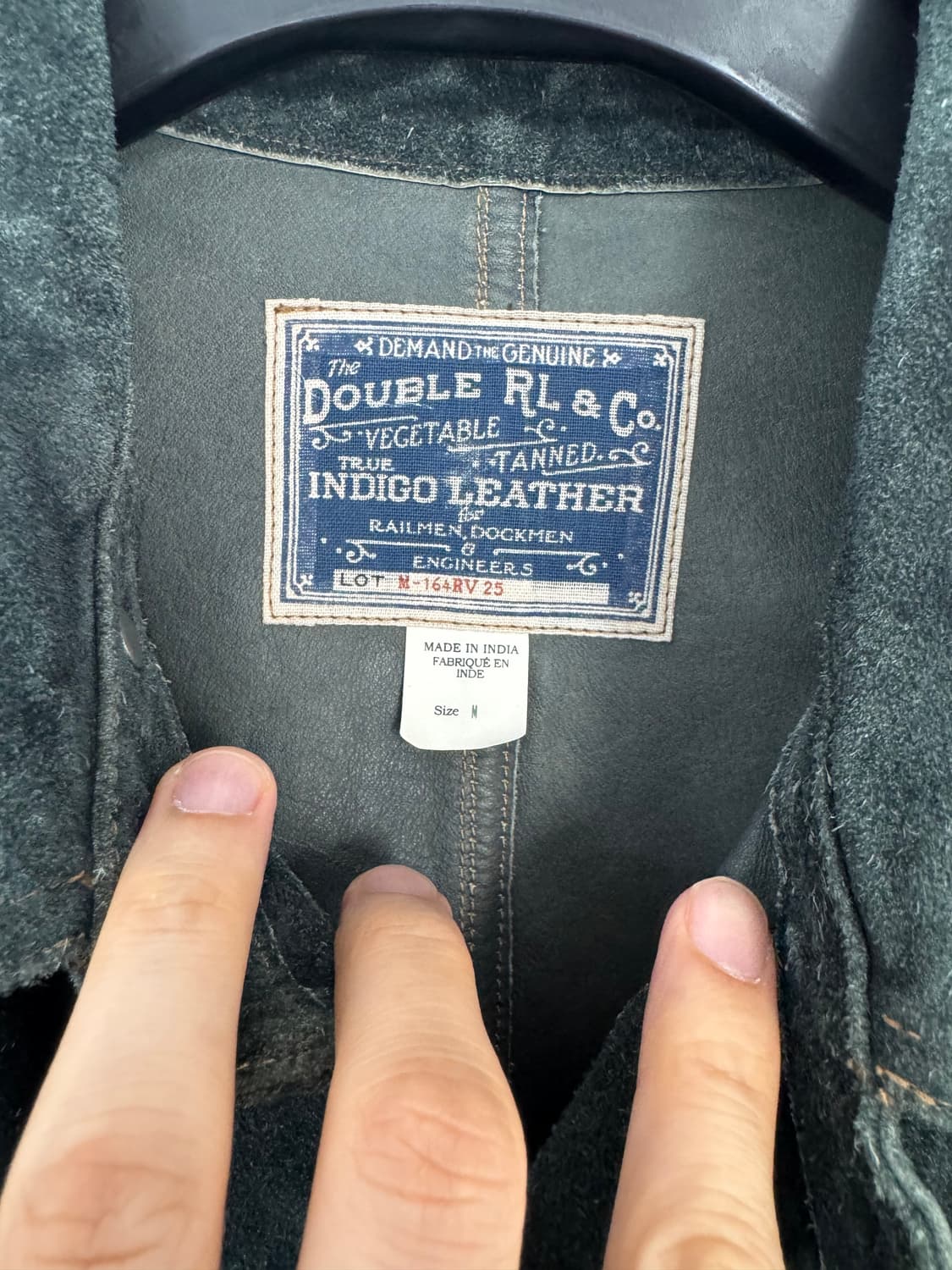 M 더블알엘 인디고 러프아웃 스웨이드 초어 자켓 카코트 상품이미지3