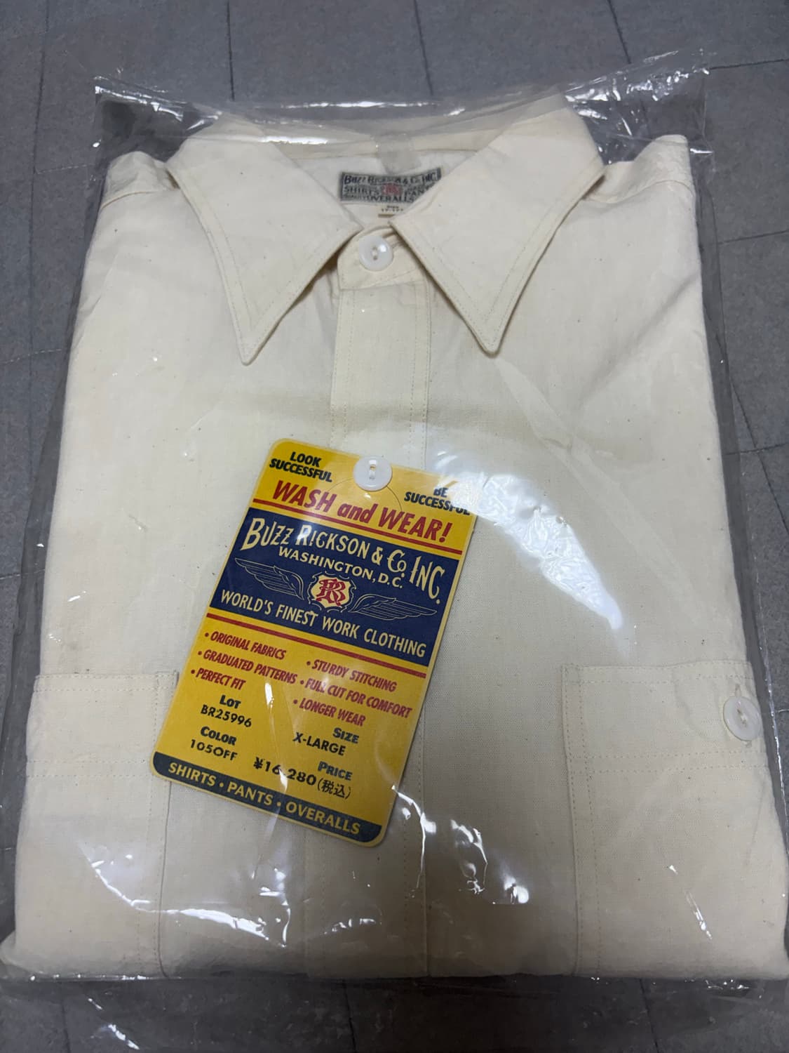 [XL] 버즈릭슨 샴브레이 셔츠 화이트 상품이미지2