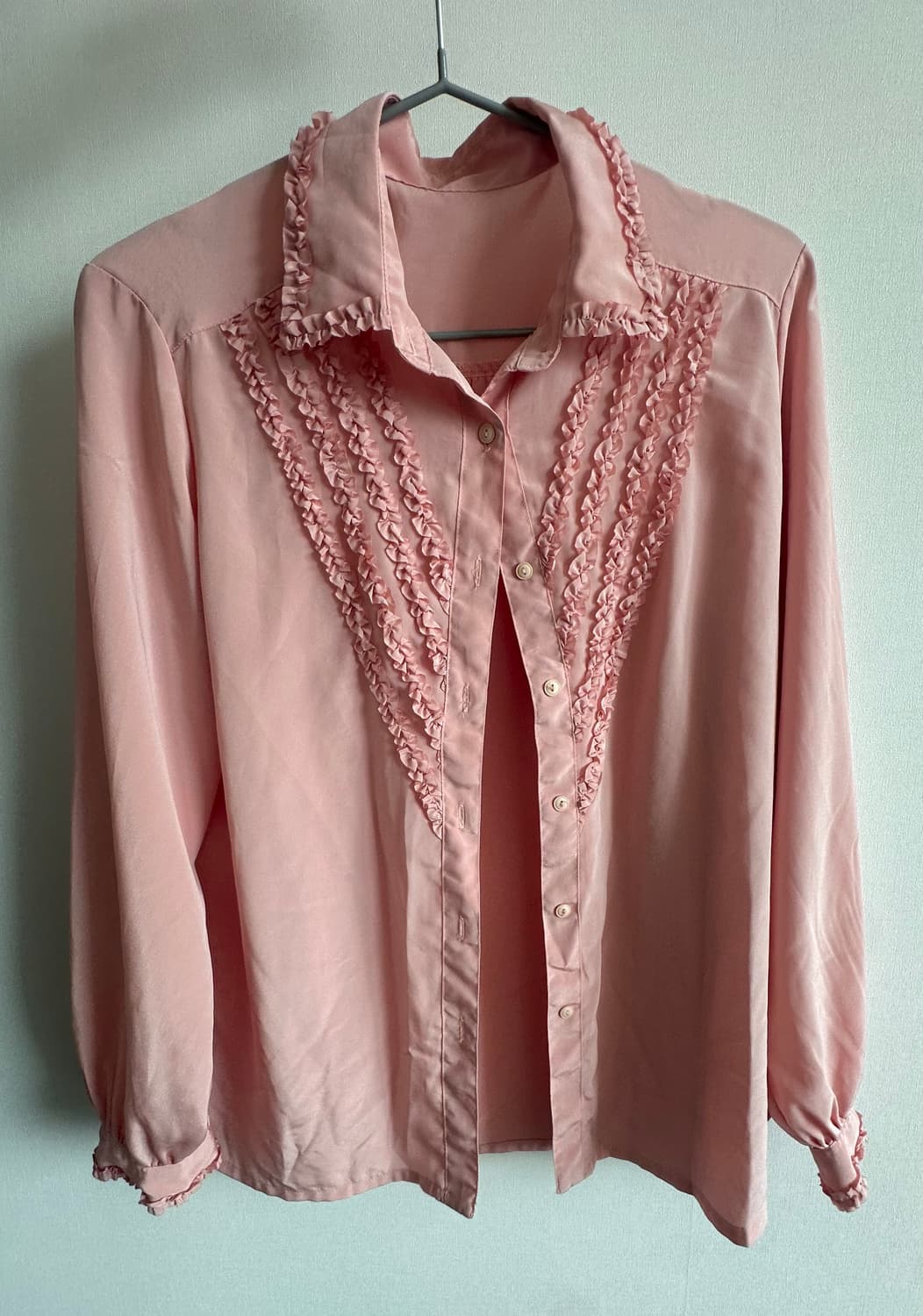 핑크 프릴 블라우스 상품이미지1