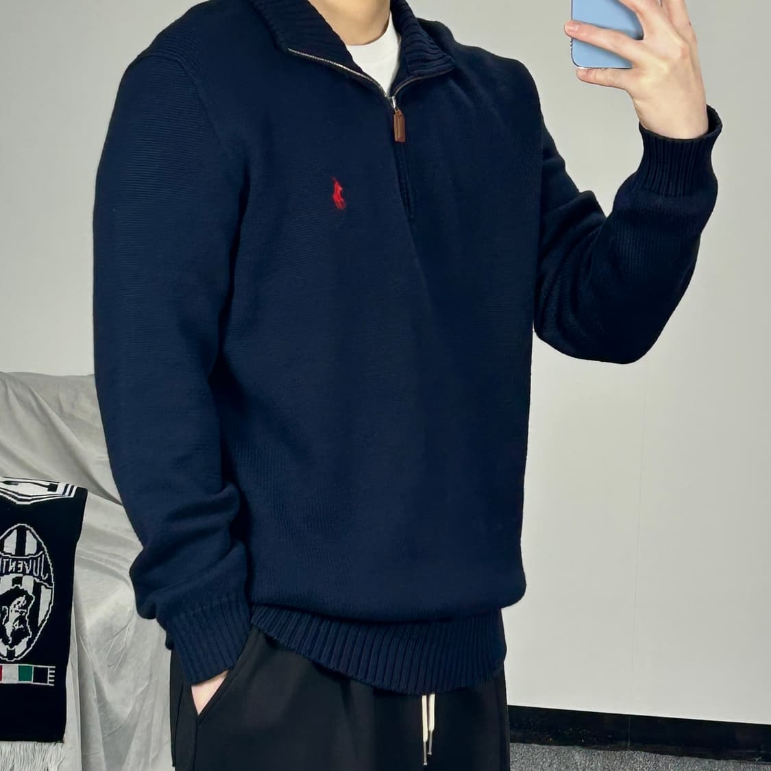 폴로 랄프로렌 네이비 하프집업 니트 S  상품이미지1