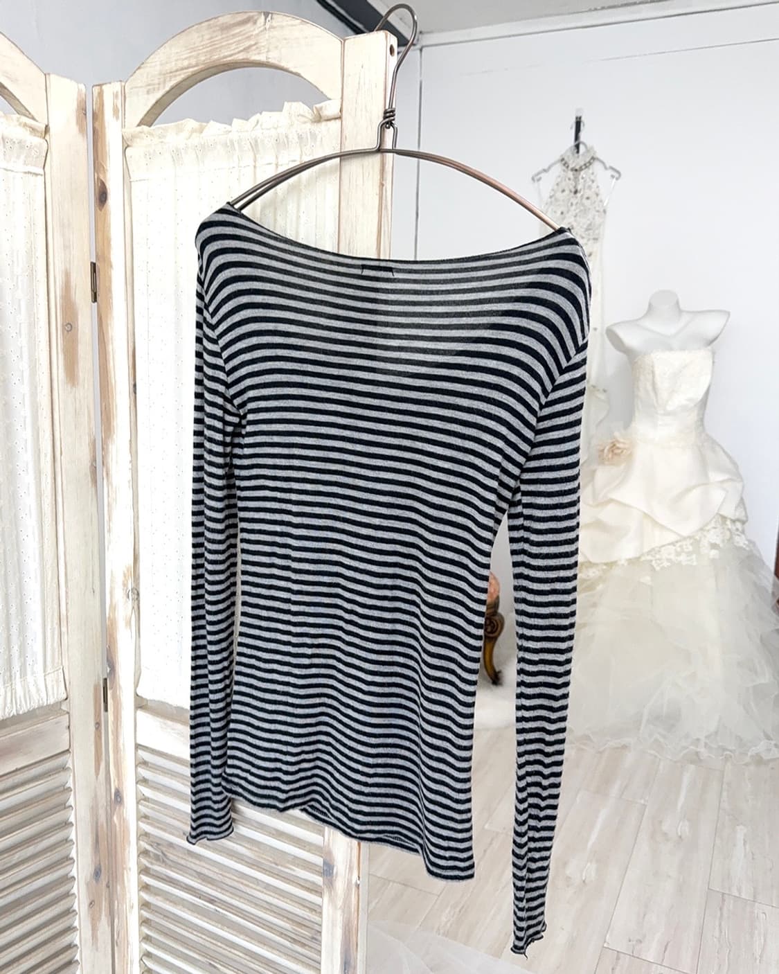 Black and gray stripe long sleeve  상품이미지8