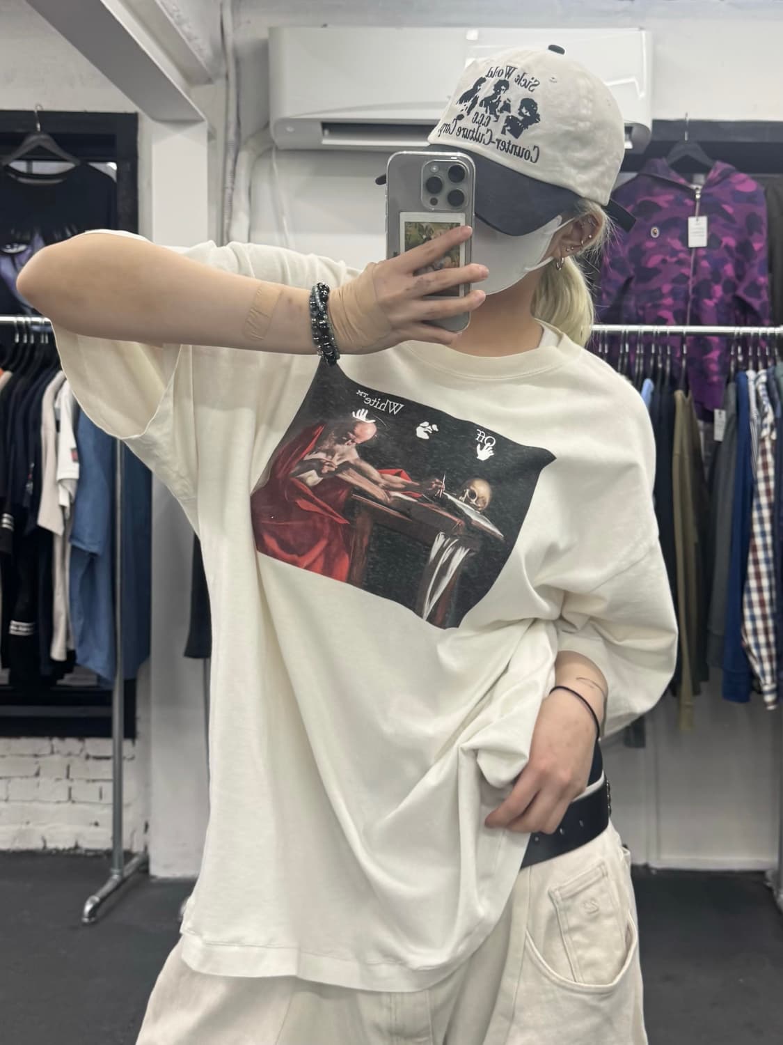 오프화이트 카라바조 에로우 티셔츠 상품이미지3