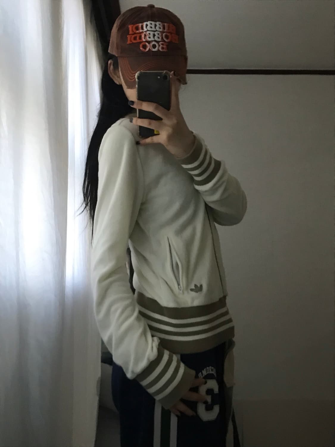 아디다스 크림 카키 테리집업 상품이미지6