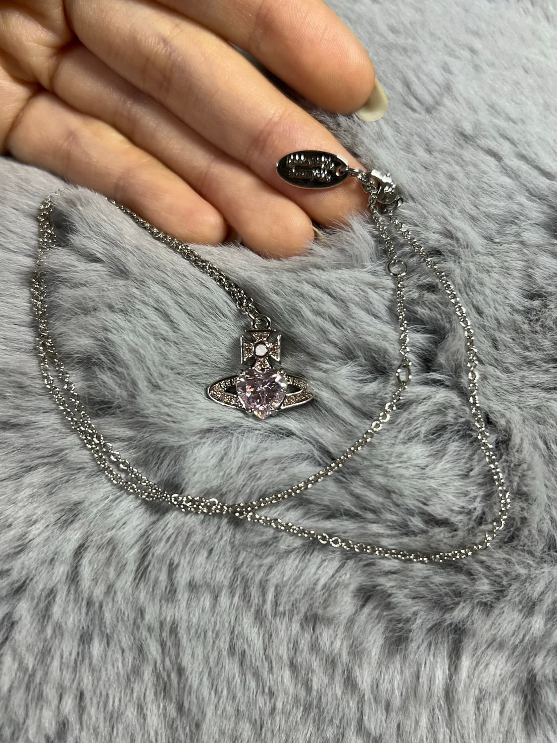 정품) 비비안웨스트우드 목걸이 아리엘라 핑크 플래티넘 로즈 상품이미지7