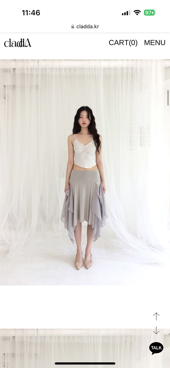 [CLaddA] chiffon flutter skirt, grayish 상품이미지3