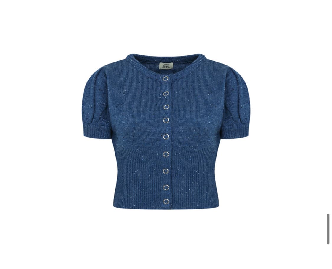 레터프롬문 코니 더스트 하프 가디건 네이비 상품이미지4