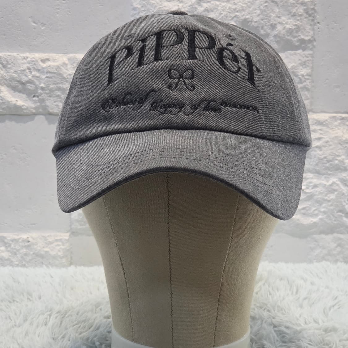 p5-2:피펫(PIPPET) 그레이 자수 볼캡 Free(56-59) 상품이미지3