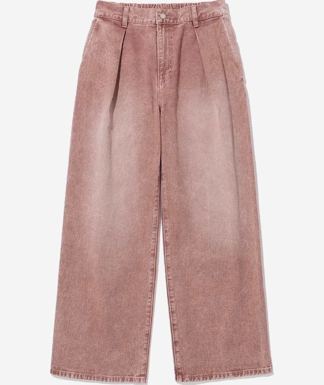 낫포너드 원턱 와이드 데님팬츠 워시드 핑크 상품이미지1