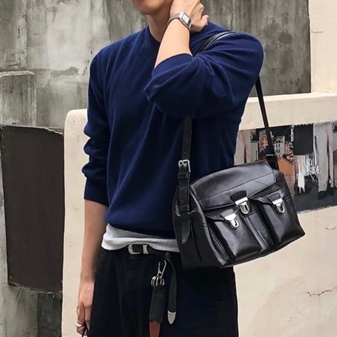 토니웩 퓨어 캐시미어 브이넥 니트 NAVY M 상품이미지2