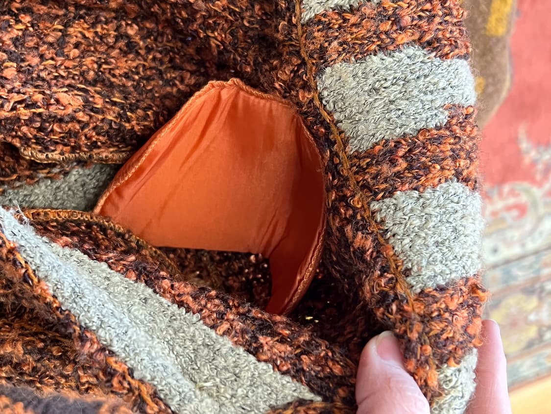 Vintage Brown Stripe Knit Long Jacket 상품이미지6