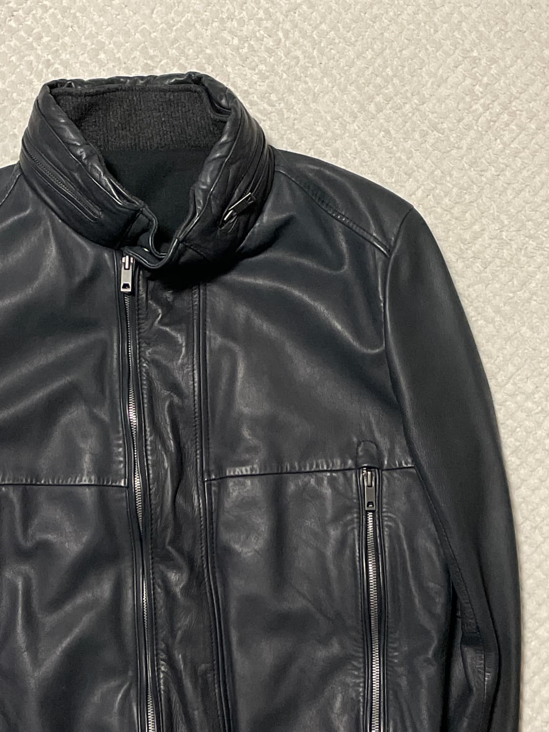 [52] SOLID HOMME 2중 지퍼 레이어드 양가죽 레더 자켓 상품이미지3