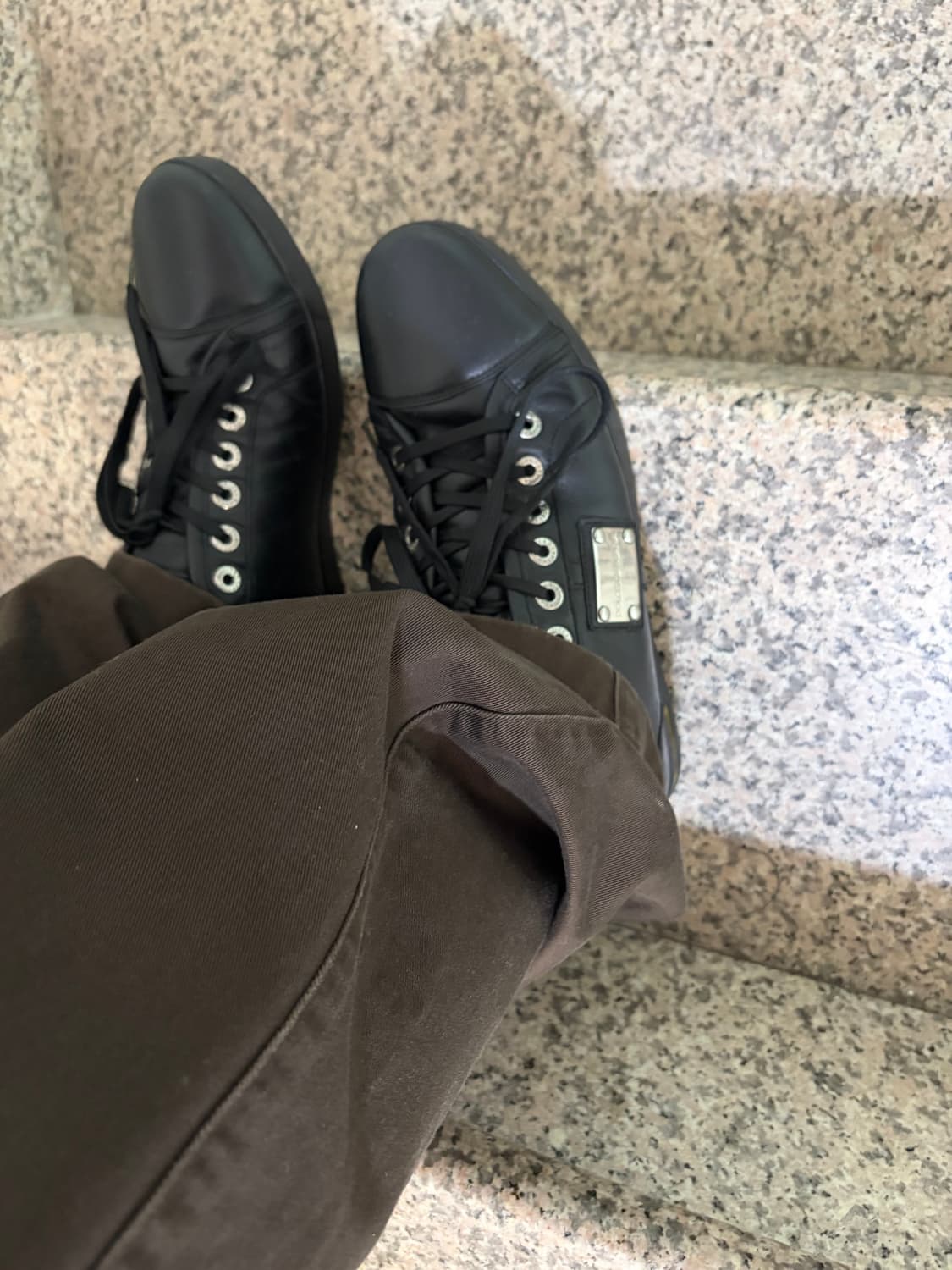 (실착있음)돌체엔가바나 레더 스니커즈 상품이미지3