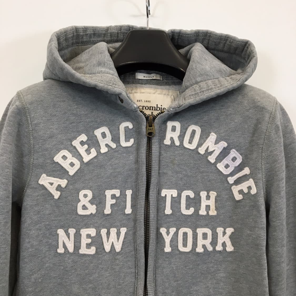 아베크롬비 아치로고 Y2K 그레이 후드집업 M 상품이미지2