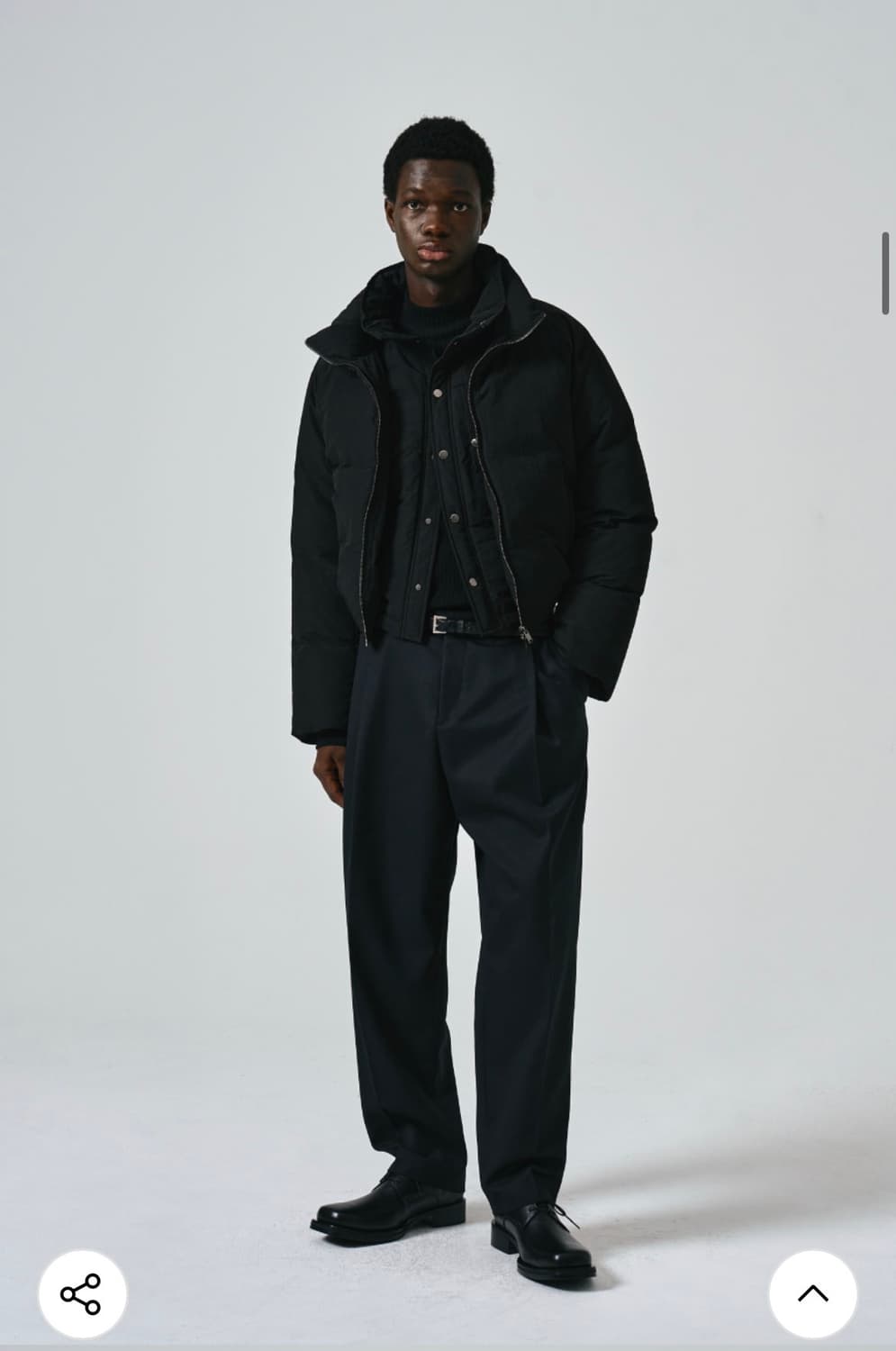 (50) 노이어 크롭 레이어드 푸퍼 자켓 패딩 (블랙) 판매 상품이미지4