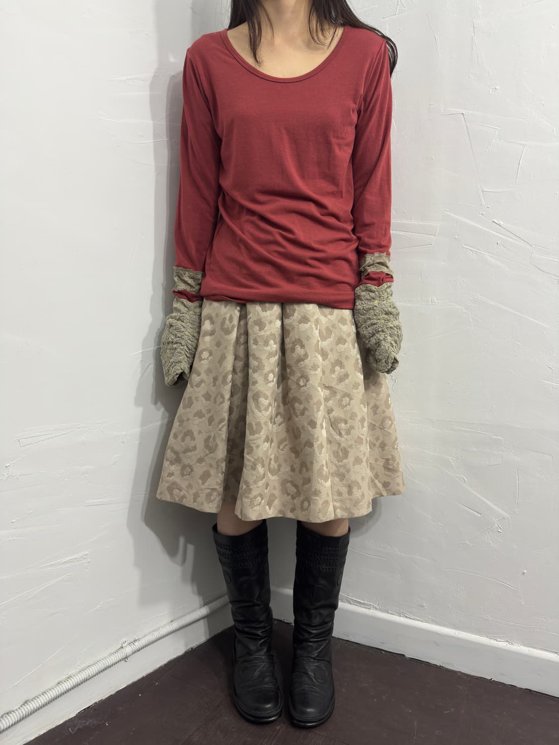 ichie leopard midi skirt 상품이미지2