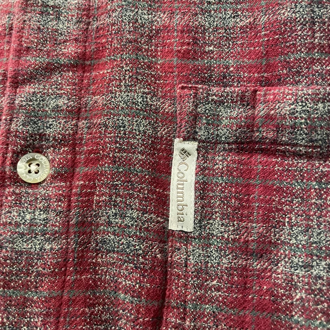 90s 컬럼비아 플란넬 체크 포켓 셔츠 상품이미지5