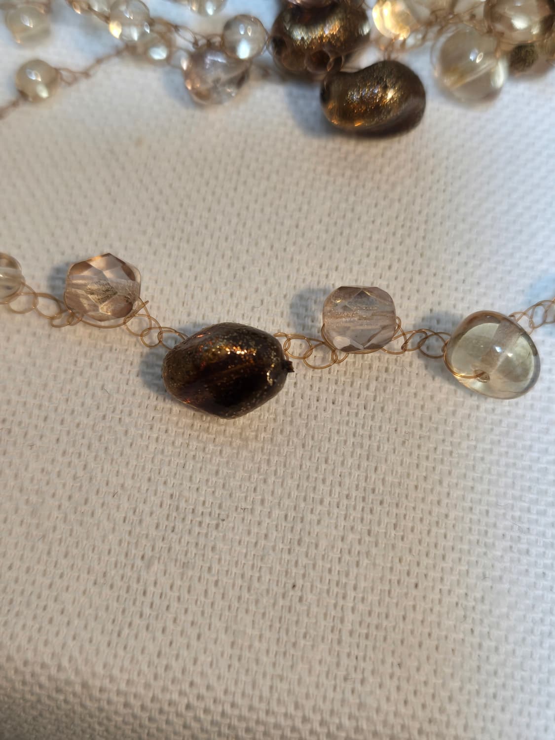 FURLA 이탈리아 멀티 글라스 비즈 볼드 넥클리스 / 앰버 브라운 믹스 상품이미지4