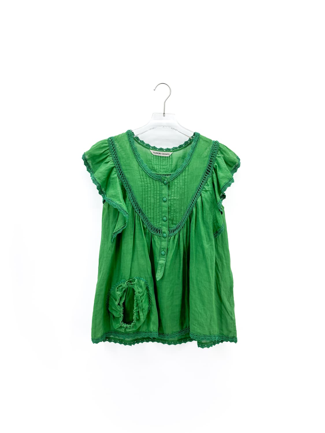 츠모리 치사토 레이스 린넨 반팔 블라우스 상품이미지4