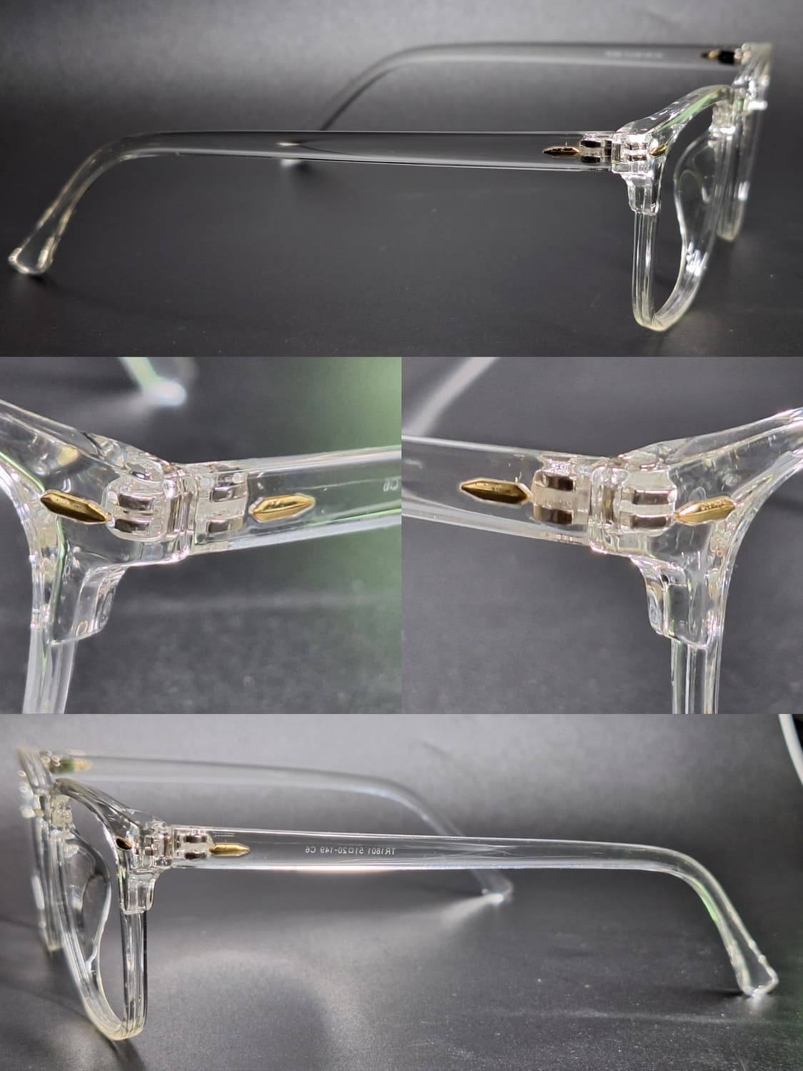 TR1801 골드 리벳 투명 클리어 안경테 51mm 일본 수입 패션 상품이미지4