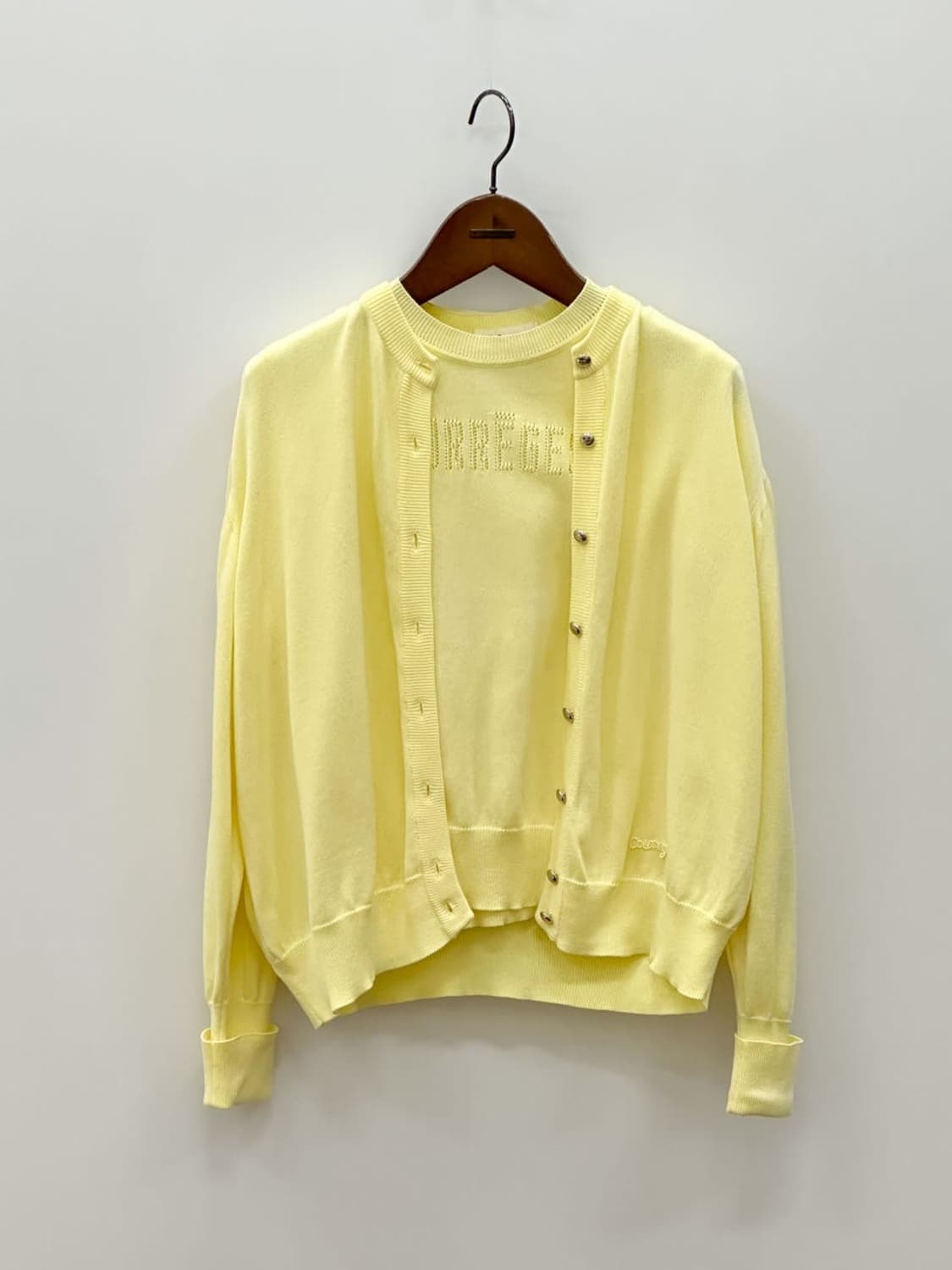 courreges / 꾸레쥬 옐로우 코튼 슬리브리스 + 가디건 세트  상품이미지3