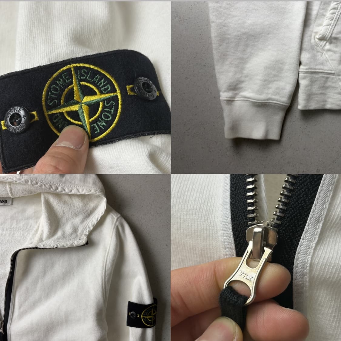 스톤아일랜드 화이트 후드집업 상품이미지2