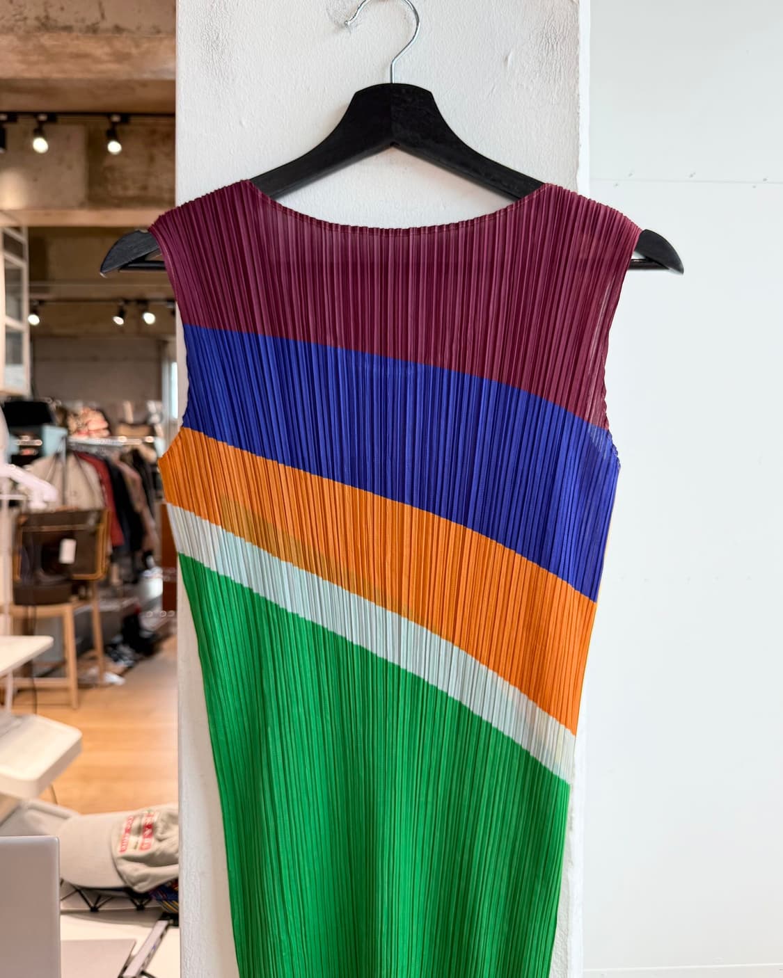 플리츠 플리즈 멀티컬러 슬리브리스 원피스  상품이미지6