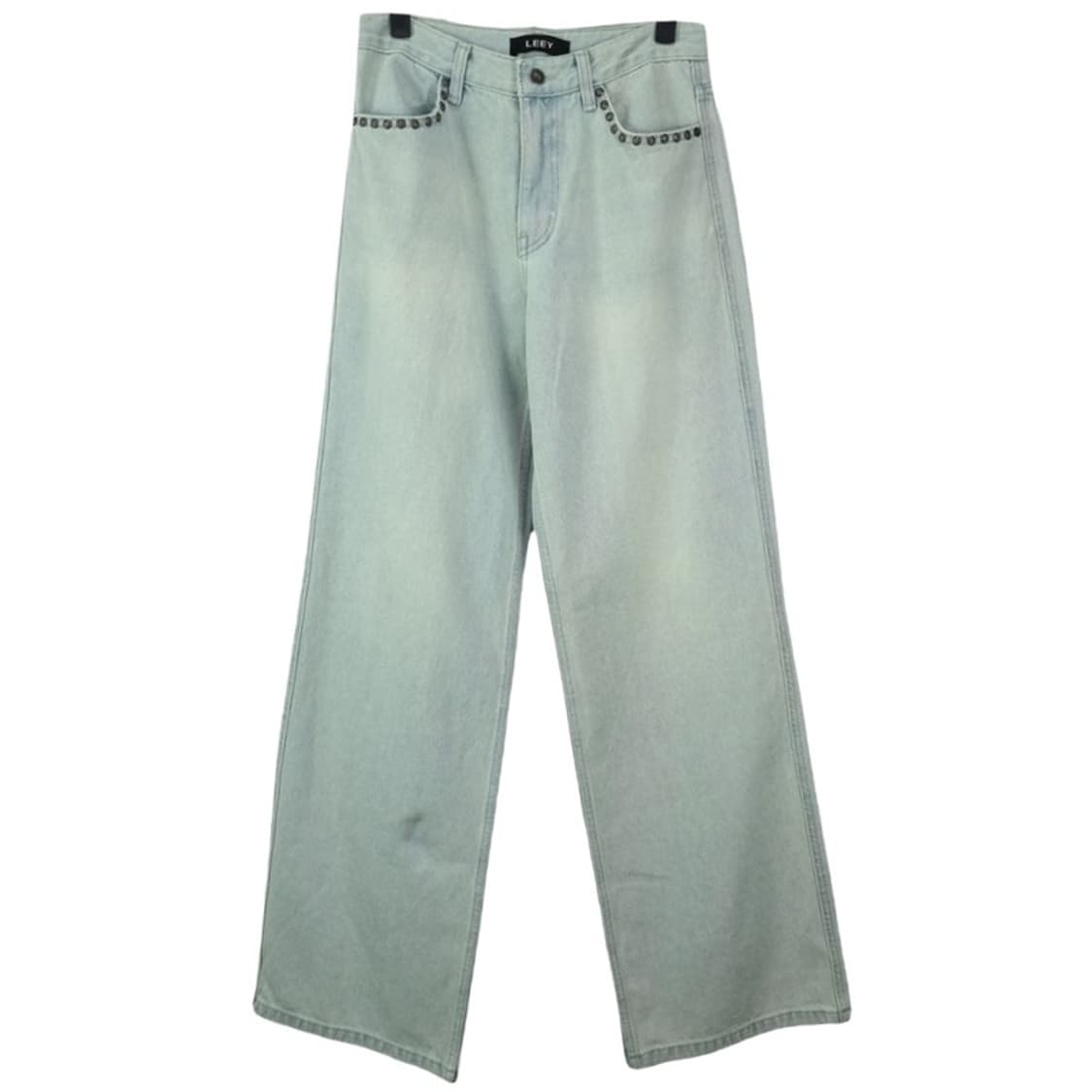 [LEEY YEEL] 아이스워싱 스터드 리벳 와이드 데님팬츠 M19763 상품이미지2