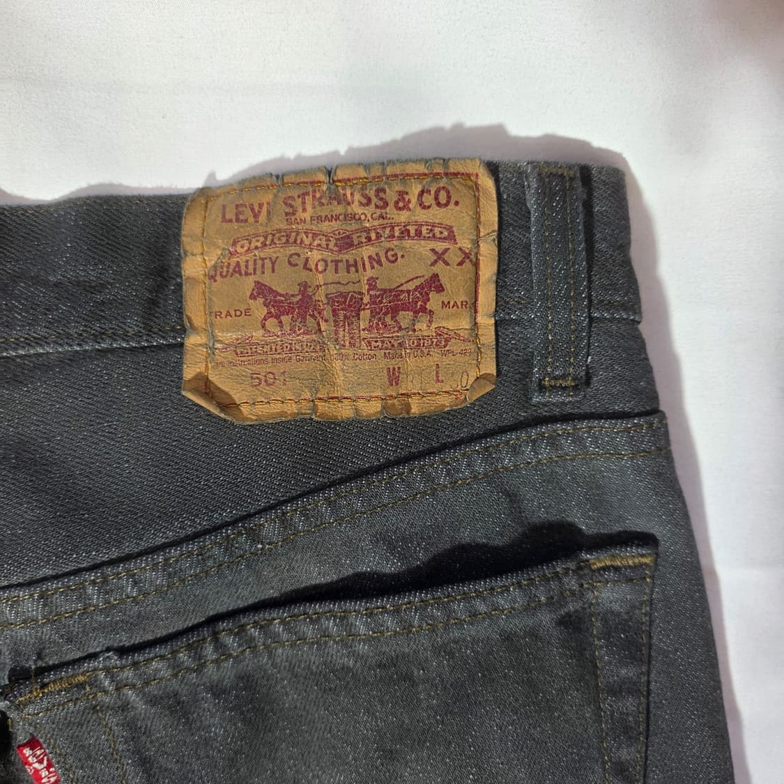 [W31L30]90s 리바이스 USA 501 블랙 데님팬츠 상품이미지7