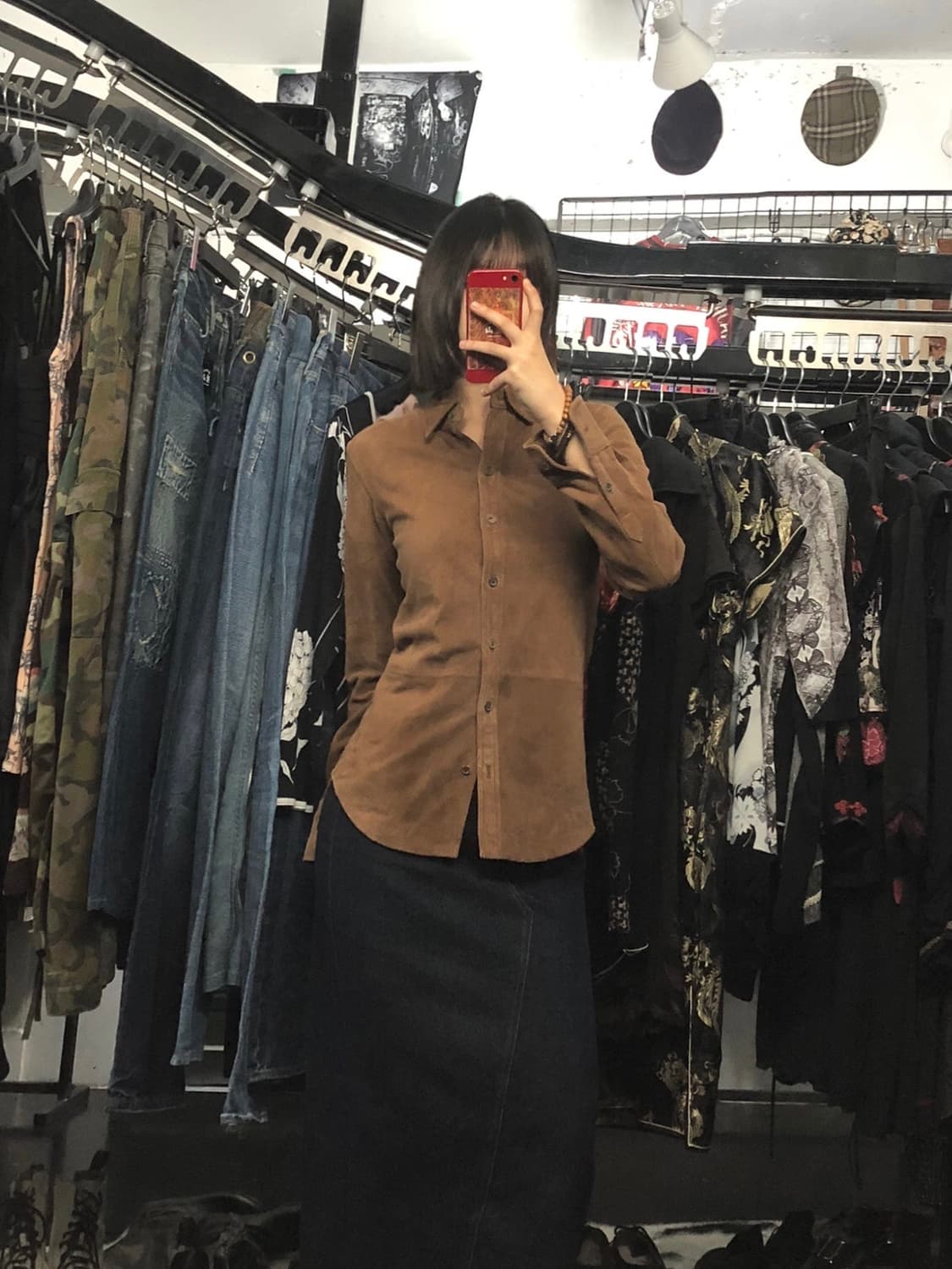 랄프 로렌 브라운 스웨이드 셔츠 상품이미지1