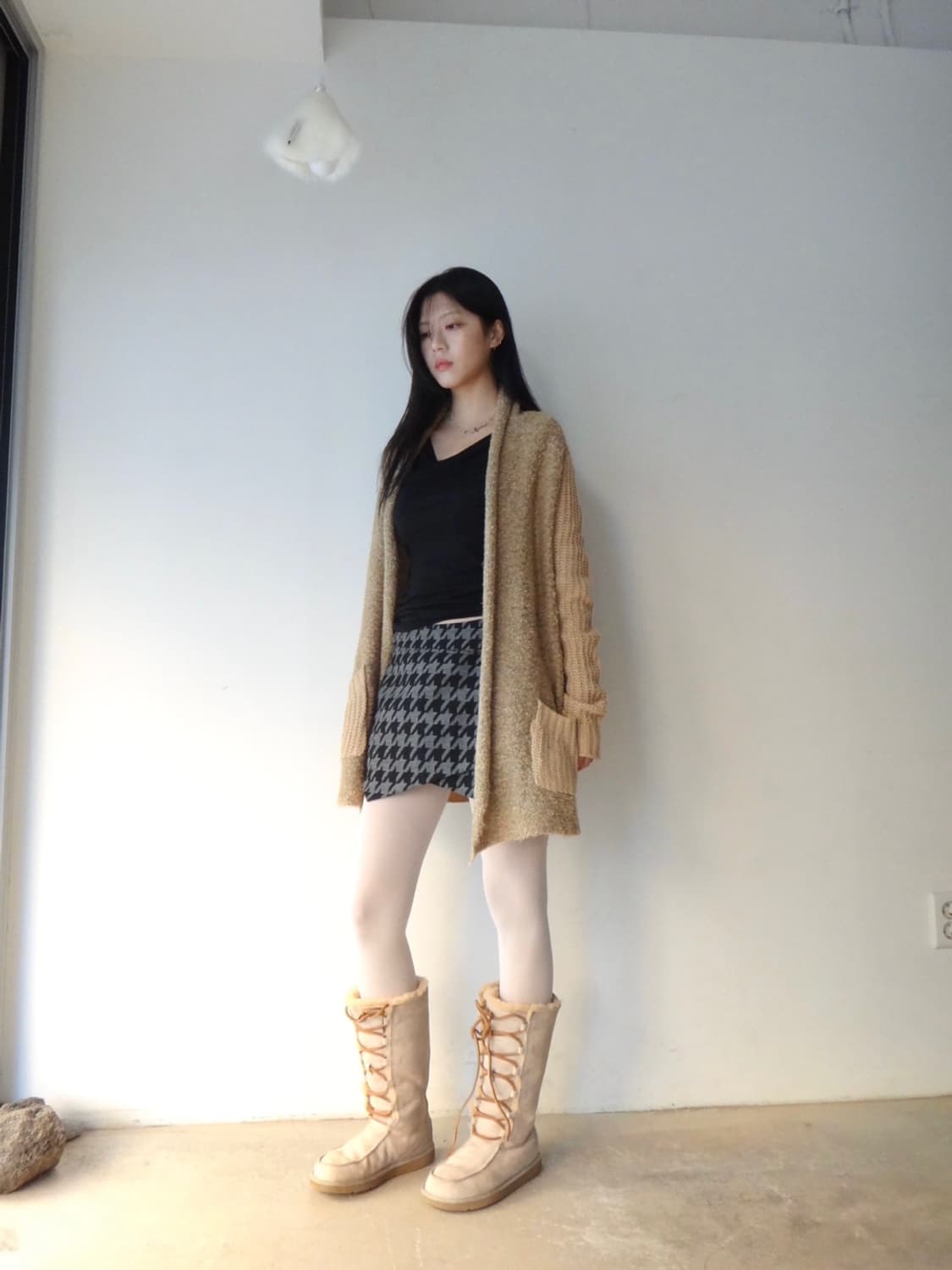 dual open pocket cardigan / yellow beige 상품이미지4