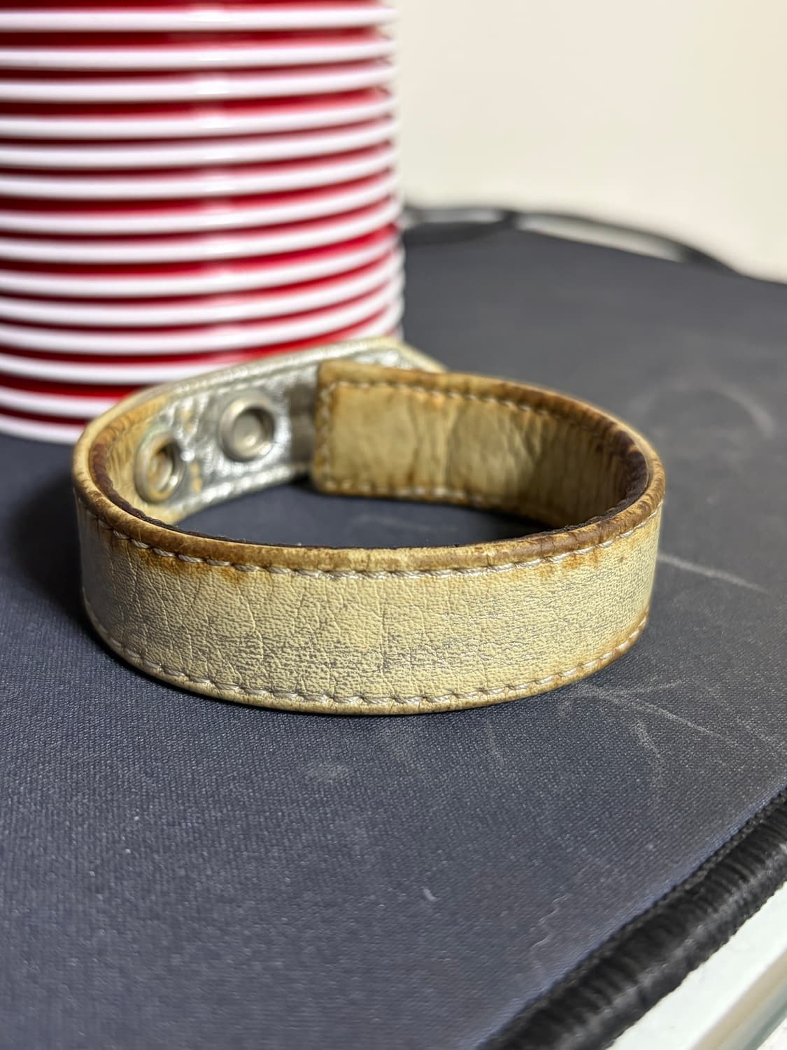 크롬하츠 3버튼 가죽팔찌 실버 상품이미지3