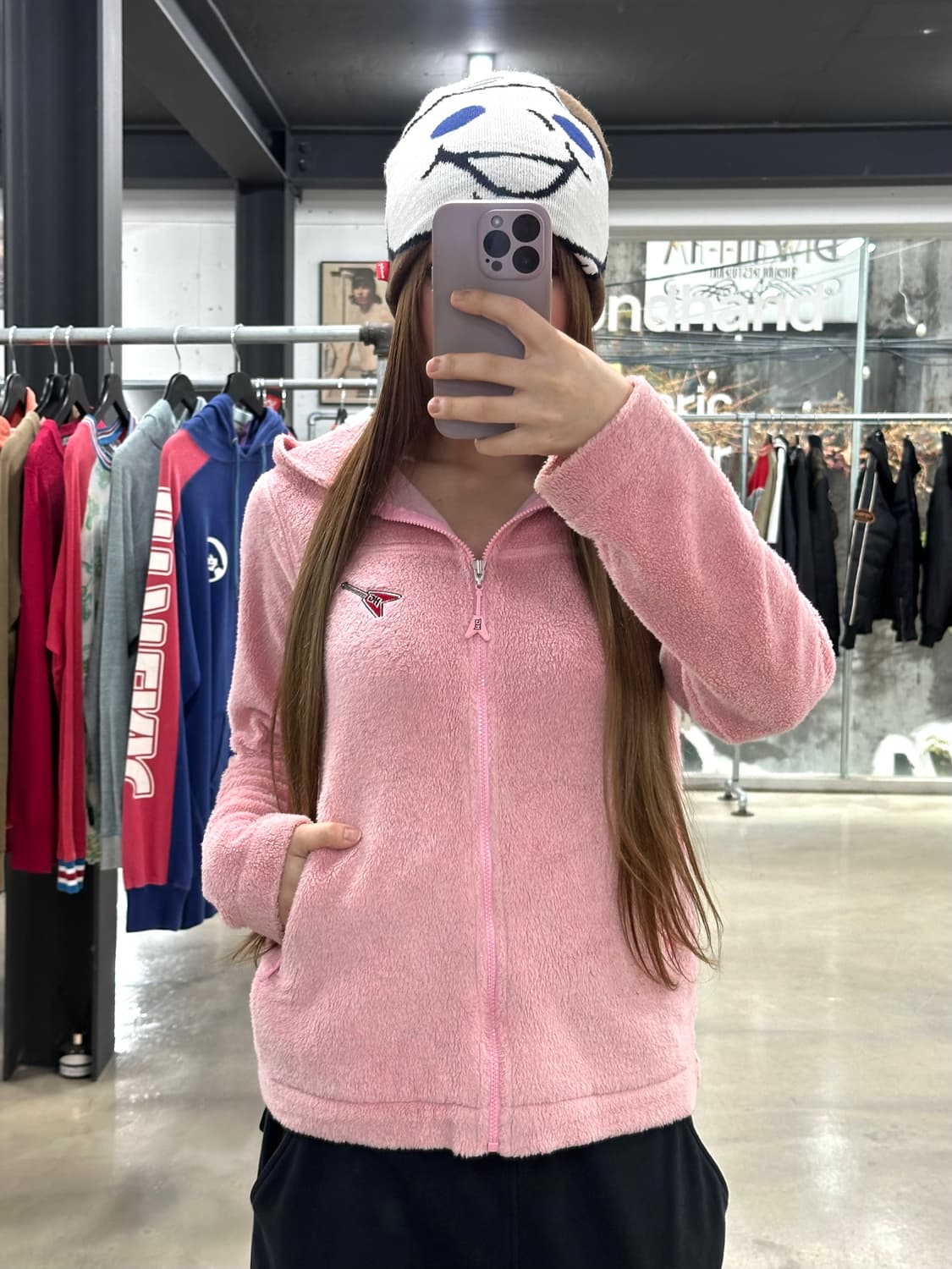 히스테릭글래머 HG Rock 딸기우유 플리스후드집업 상품이미지4