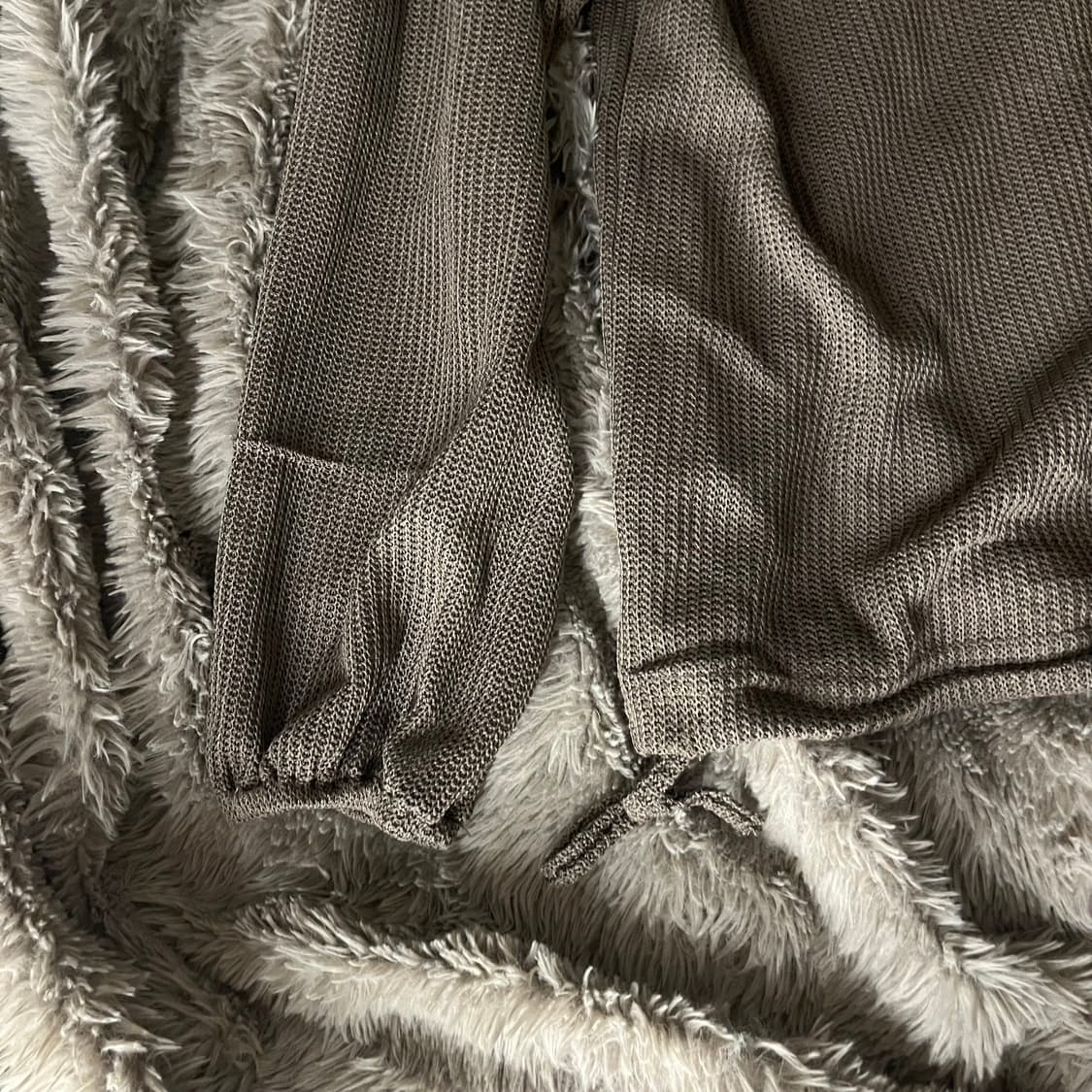 브라운 스트링 시스루 후드가디건 상품이미지3