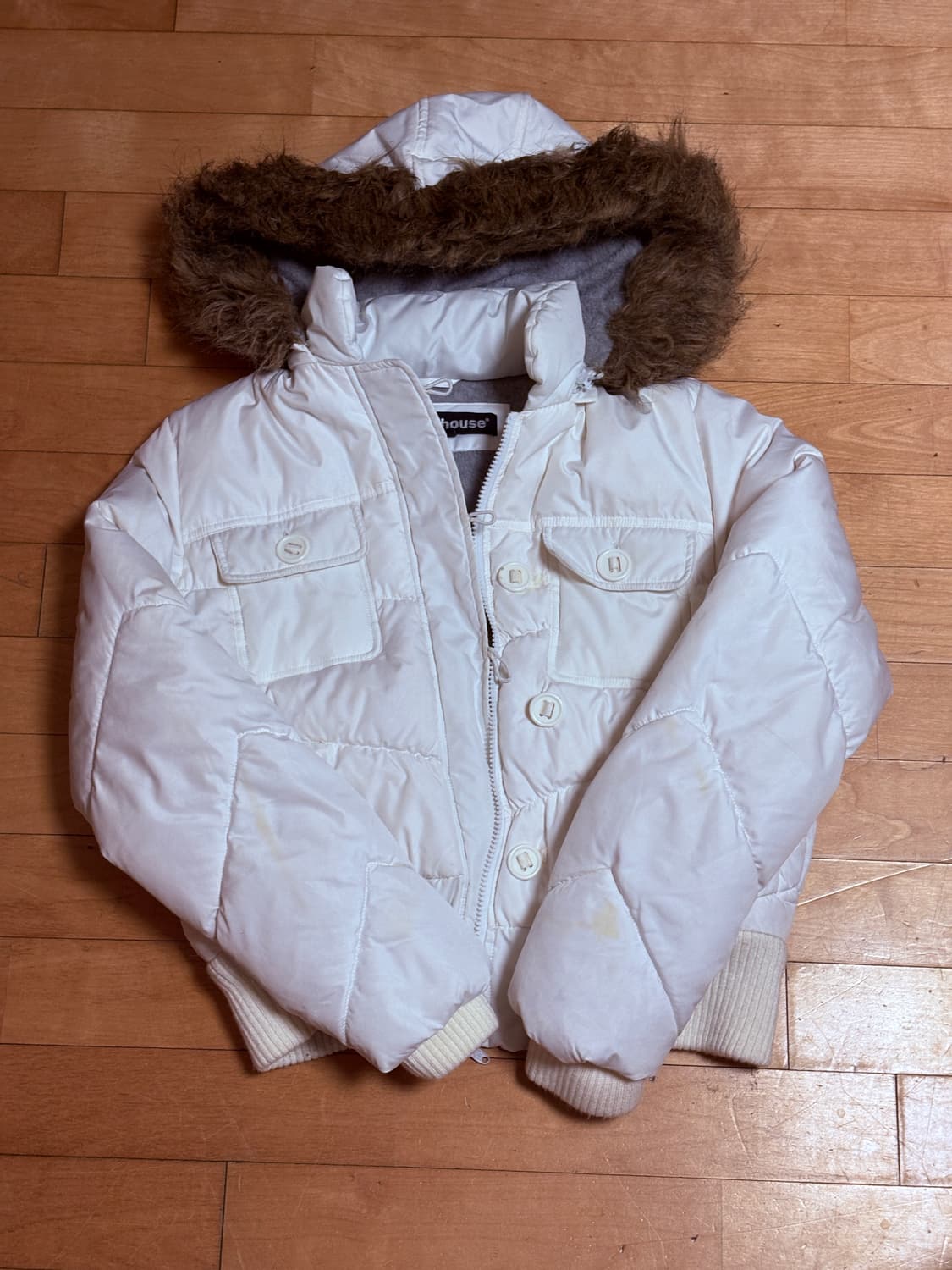 미국 빈티지 y2k 퍼 후드 패딩 m 상품이미지1