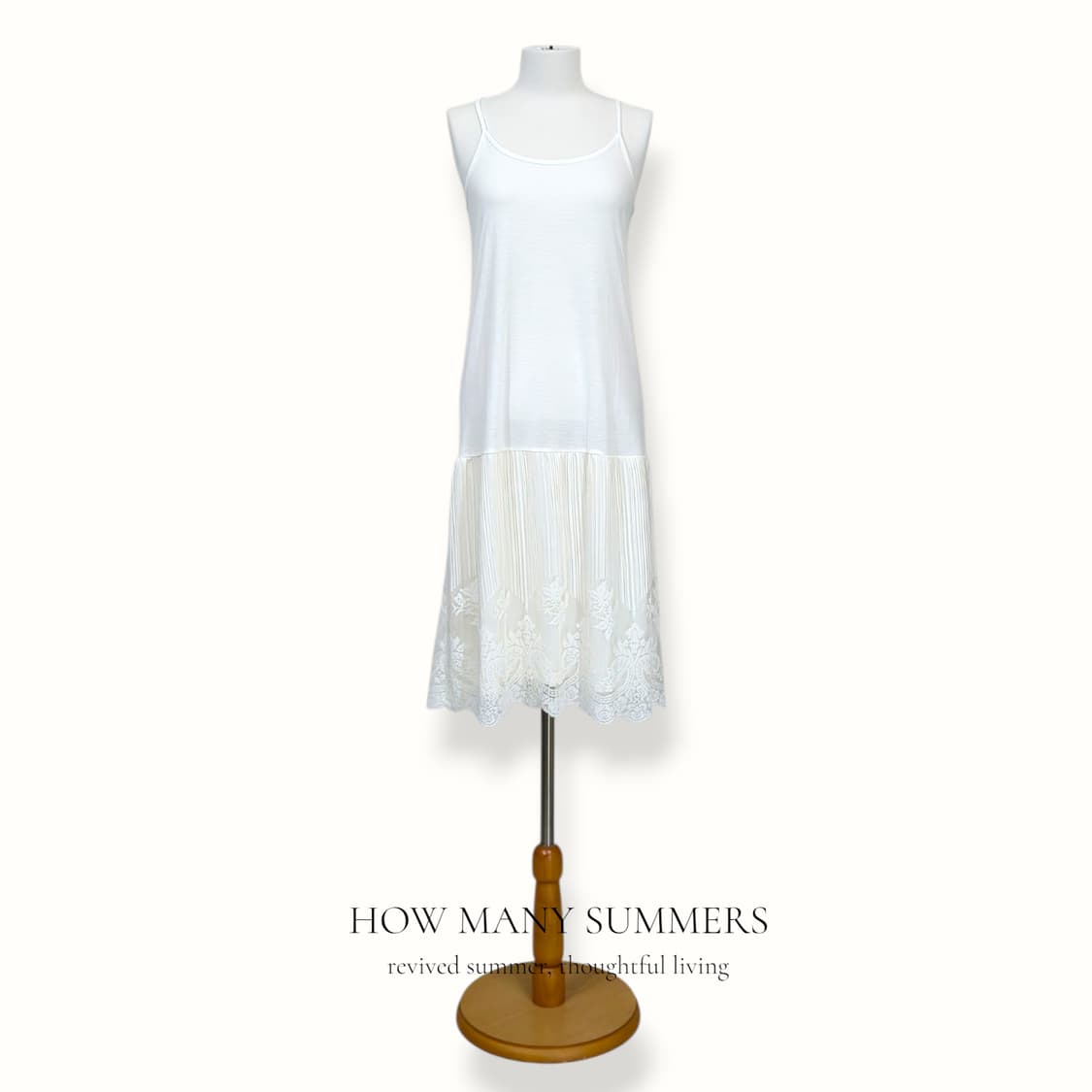 칼리타 레이스 플리츠 나시 원피스 화이트 M 슬립 이너 뷔스티에 상품이미지1