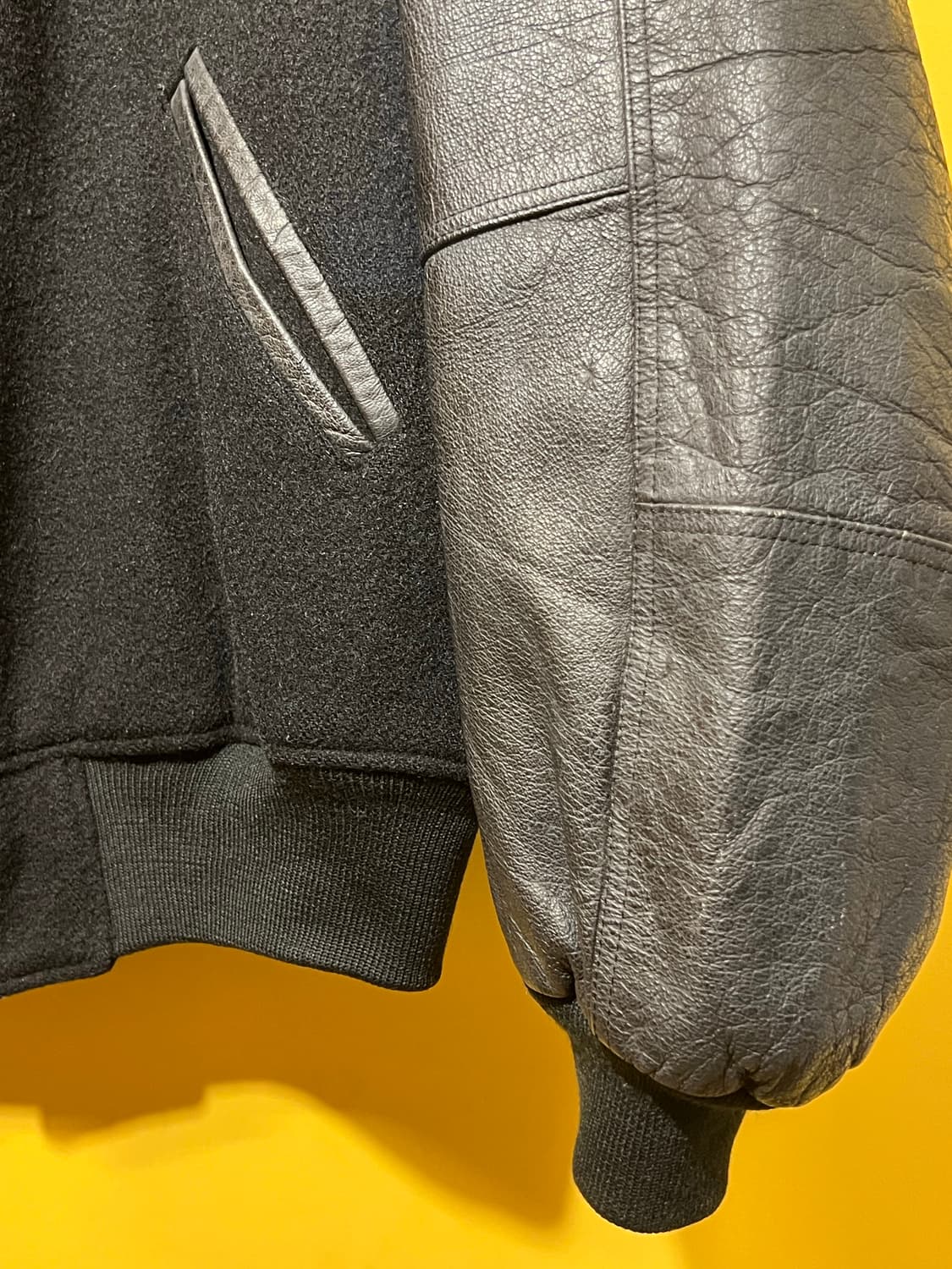 90s 일본빈티지 천연소가죽 아메카지 바시티 자켓 상품이미지5