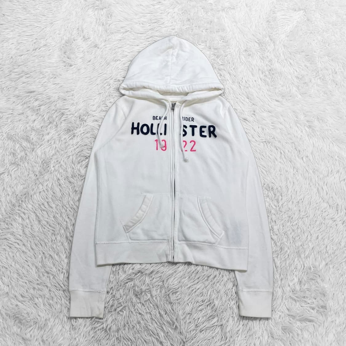 홀리스터 스펠 로고 후드집업 화이트 상품이미지2
