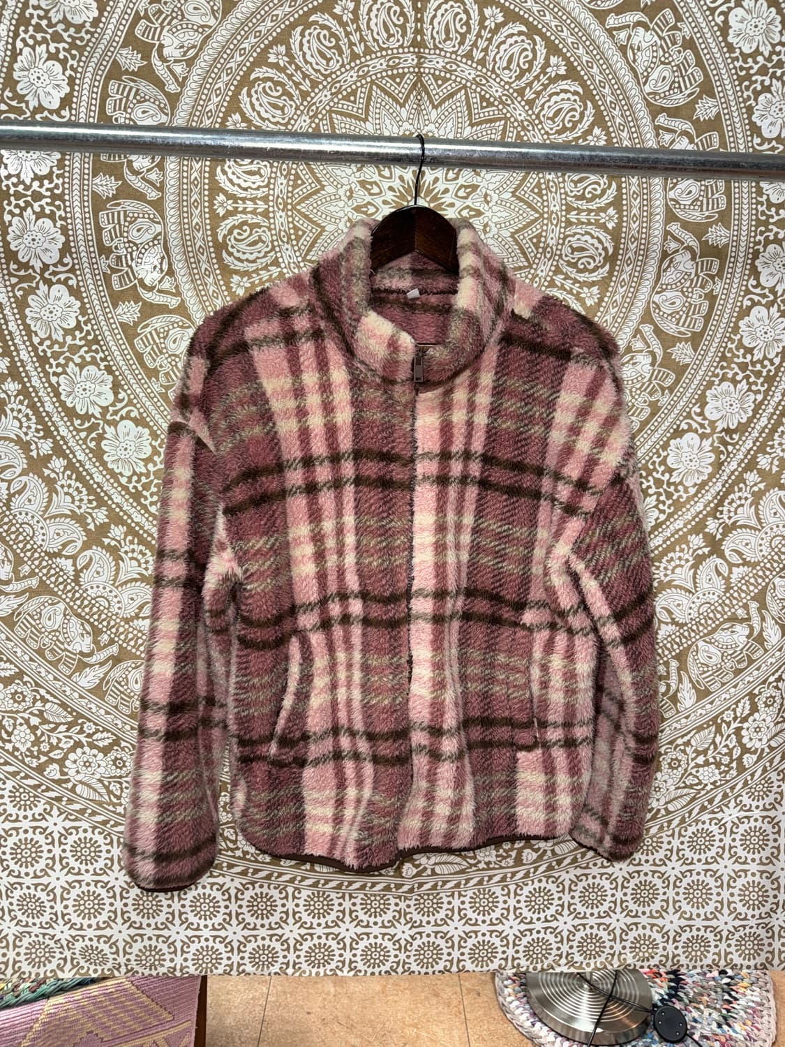 빈티지 체크 양털 후리스 자켓 상품이미지3