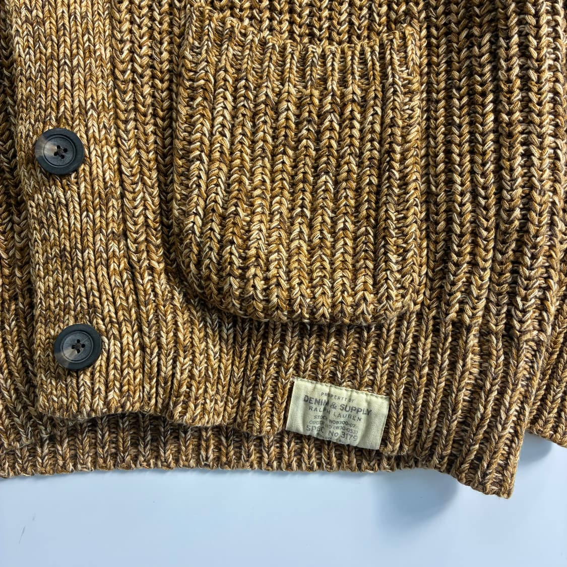 Polo  데님앤서플라이 헤비코튼 카멜 베이지 스웨터 가디건 상품이미지4