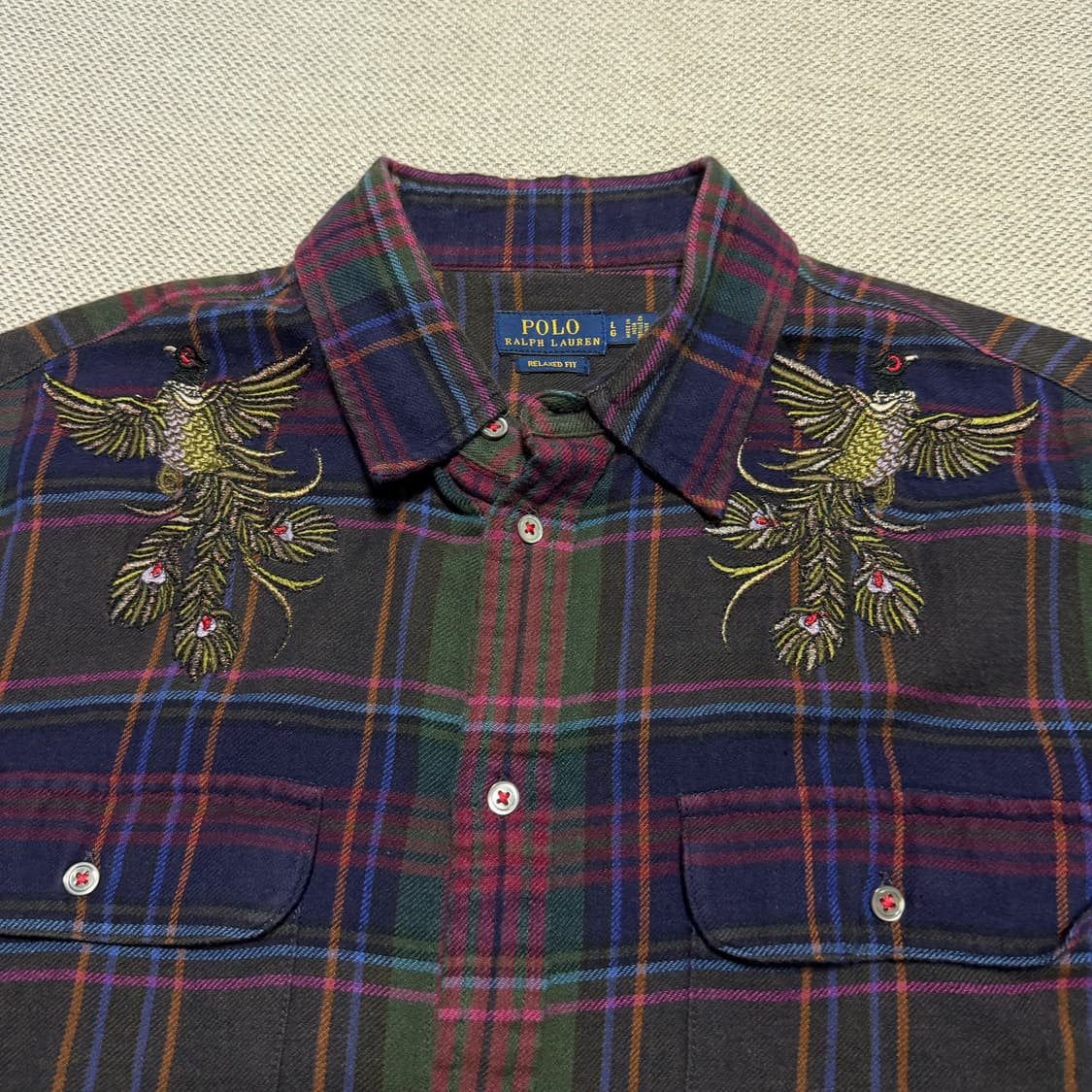 폴로 랄프로렌 자수 체크 남방 상품이미지2