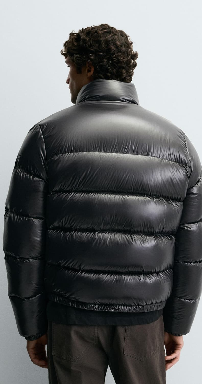 자라 25FW 유광 다운 패딩 점퍼 S 블랙 논후드 상품이미지9