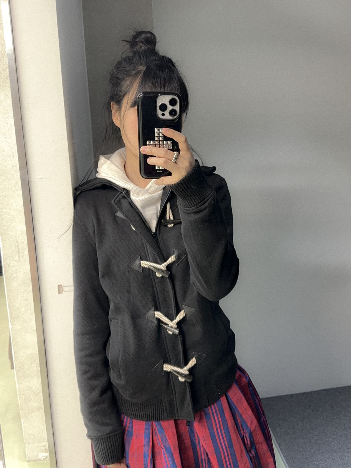 black cotton duffle zip up 상품이미지2